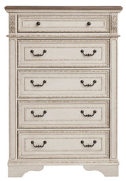Realyn Chipped White Upholstered Panel Bedroom Set from Ashley - Lara Furniture