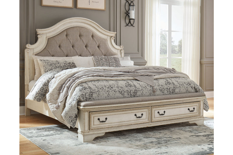 Realyn Two-tone California King Upholstered Bed from Ashley - Lara Furniture