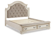 Realyn Two-tone California King Upholstered Bed from Ashley - Lara Furniture