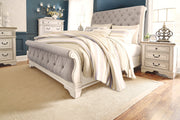 Realyn Chipped White California King Sleigh Bed from Ashley - Lara Furniture