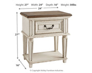 Realyn Two-tone Twin Upholstered Panel Bed and Nightstand from Ashley - Lara Furniture