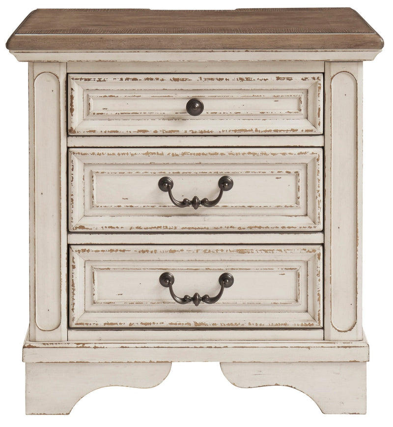 Realyn Chipped White Upholstered Panel Bedroom Set from Ashley - Lara Furniture