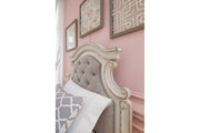 Realyn Chipped White California King Upholstered Panel Bed -  Ashley - Lara Furniture