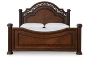 Lavinton Brown King Poster Bed -  Ashley - Lara Furniture