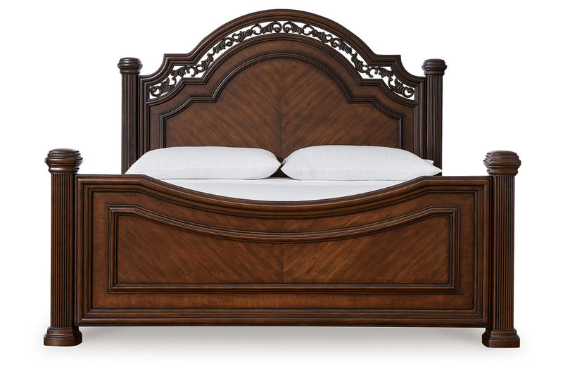 Lavinton Brown King Poster Bed -  Ashley - Lara Furniture