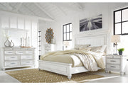 Kanwyn Whitewash California King Panel Bed -  Ashley - Lara Furniture
