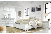 Kanwyn Whitewash California King Panel Bed -  Ashley - Lara Furniture