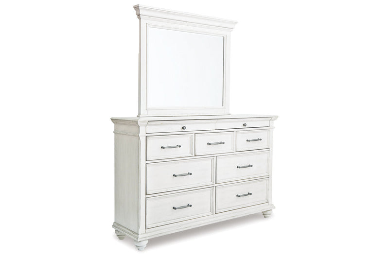Kanwyn Whitewash Dresser and Mirror -  Ashley - Lara Furniture