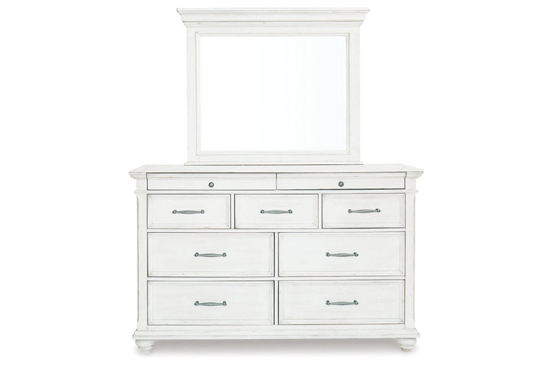 Kanwyn Whitewash Dresser and Mirror -  Ashley - Lara Furniture
