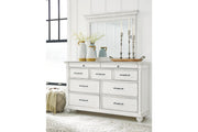 Kanwyn Whitewash Dresser and Mirror -  Ashley - Lara Furniture