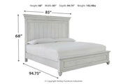Kanwyn Whitewash California King Panel Bed -  Ashley - Lara Furniture