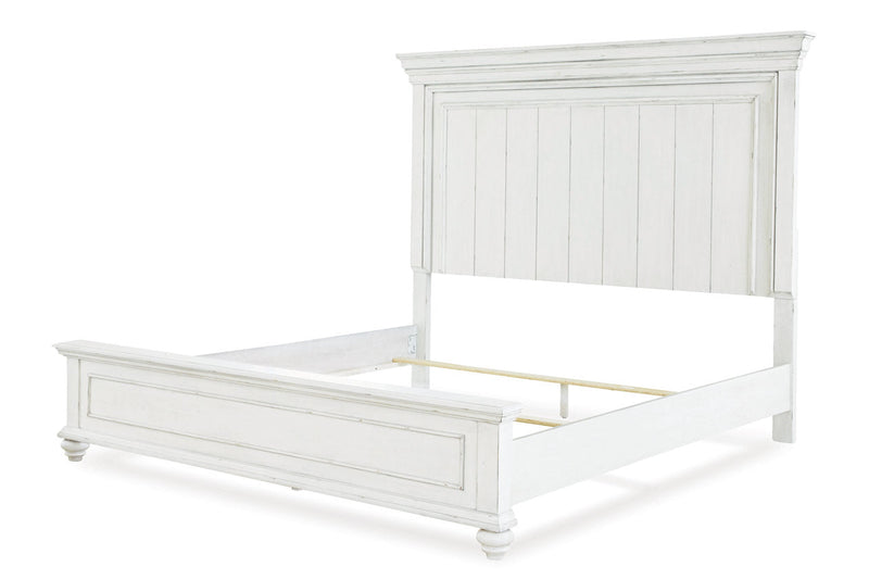 Kanwyn Whitewash California King Panel Bed -  Ashley - Lara Furniture