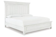 Kanwyn Whitewash California King Panel Bed -  Ashley - Lara Furniture
