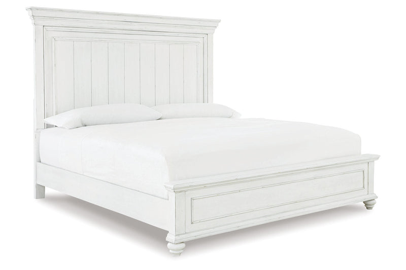 Kanwyn Whitewash California King Panel Bed -  Ashley - Lara Furniture