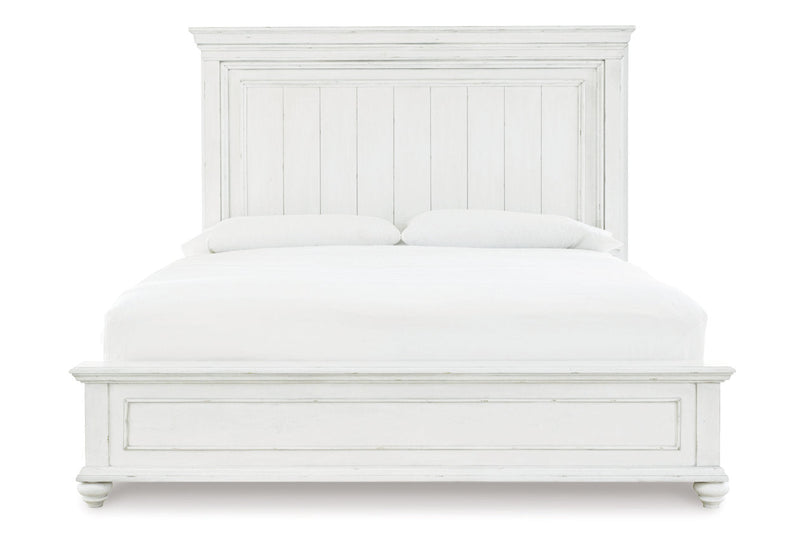 Kanwyn Whitewash California King Panel Bed -  Ashley - Lara Furniture