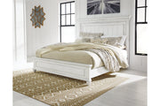 Kanwyn Whitewash California King Panel Bed -  Ashley - Lara Furniture