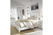 Kanwyn Whitewash California King Panel Bed -  Ashley - Lara Furniture