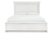 Kanwyn Whitewash California King Panel Bed with Storage Bench -  Ashley - Lara Furniture
