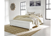 Kanwyn Whitewash California King Panel Bed with Storage Bench -  Ashley - Lara Furniture