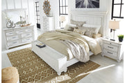 Kanwyn Whitewash California King Panel Bed with Storage Bench -  Ashley - Lara Furniture