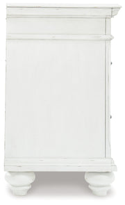 Kanwyn Whitewash King Upholstered Panel Bed, Dresser and Nightstand from Ashley - Lara Furniture