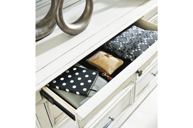 Kanwyn Whitewash Dresser and Mirror -  Ashley - Lara Furniture