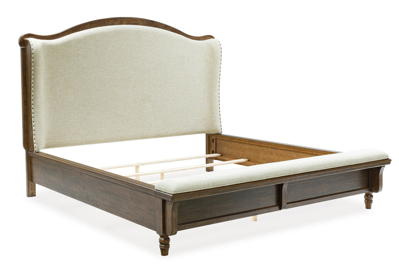 Sturlayne Brown California King Upholstered Panel Bed from Ashley - Lara Furniture