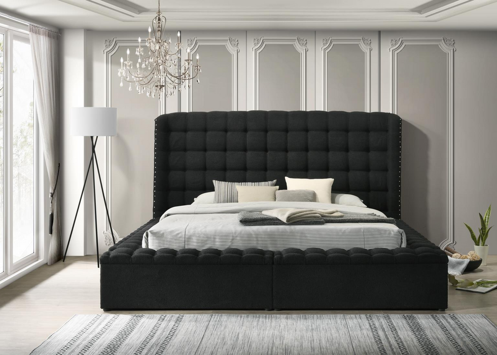 Versaley King Black Storage Bed