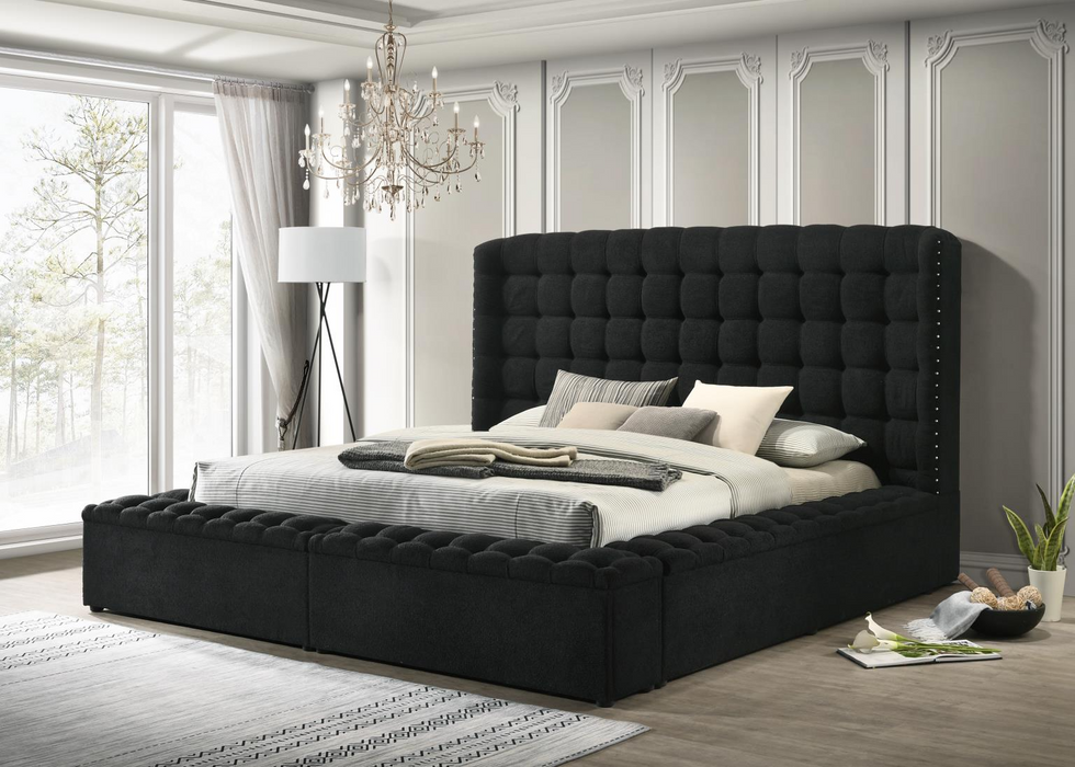 Versaley King Black Storage Bed