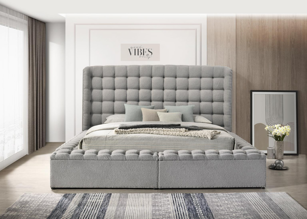 Versaley King Gray Storage Bed