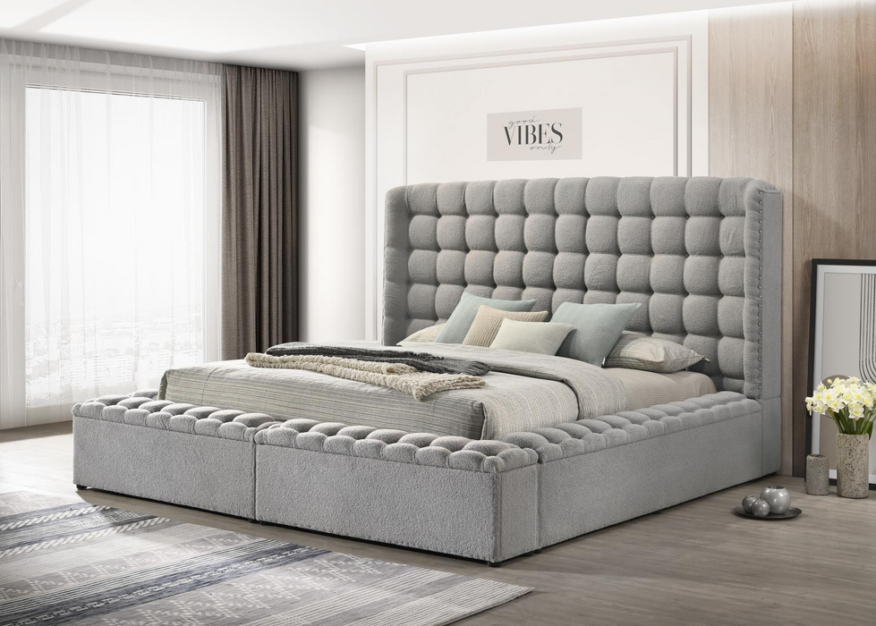 Versaley King Gray Storage Bed