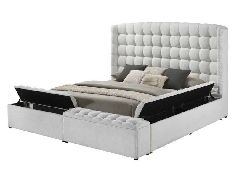 Versaley King White Storage Bed