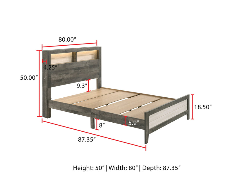 Rhett Brown/Cream LED Platform Bedroom Set from Crown Mark - Lara Furniture