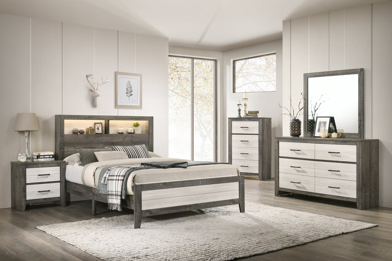Rhett Brown/Cream LED Platform Bedroom Set from Crown Mark - Lara Furniture