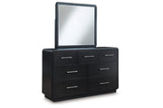 Rowanbeck Black Dresser and Mirror -  Ashley - Lara Furniture