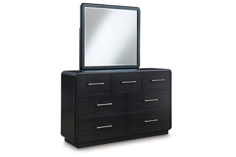 Rowanbeck Black Dresser and Mirror -  Ashley - Lara Furniture