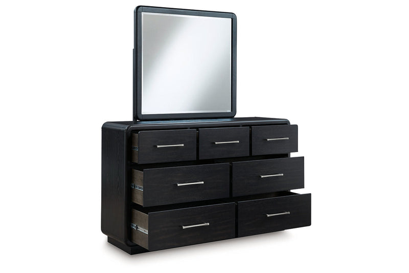 Rowanbeck Black Dresser and Mirror -  Ashley - Lara Furniture