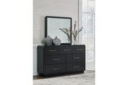 Rowanbeck Black Dresser and Mirror -  Ashley - Lara Furniture