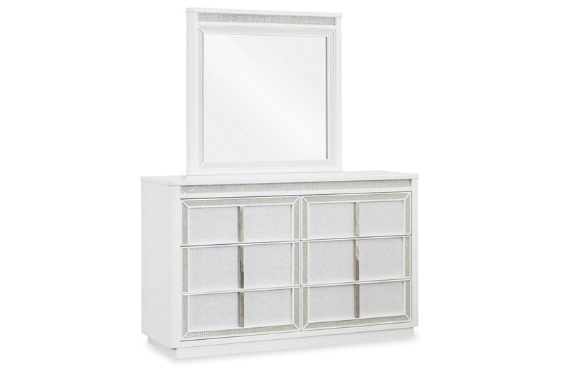 Chalanna White Dresser and Mirror -  Ashley - Lara Furniture