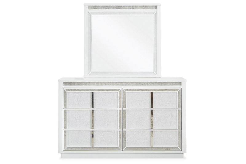 Chalanna White Dresser and Mirror -  Ashley - Lara Furniture