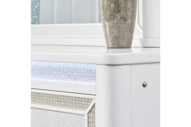 Chalanna White Dresser and Mirror -  Ashley - Lara Furniture