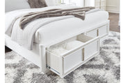 Chalanna White Upholstered Panel Storage Bedroom Set from Ashley - Lara Furniture