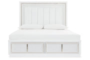 Chalanna White California King Upholstered Storage Bed from Ashley - Lara Furniture