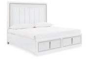 Chalanna White California King Upholstered Storage Bed from Ashley - Lara Furniture