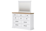 Ashbryn White/Natural Dresser and Mirror -  Ashley - Lara Furniture