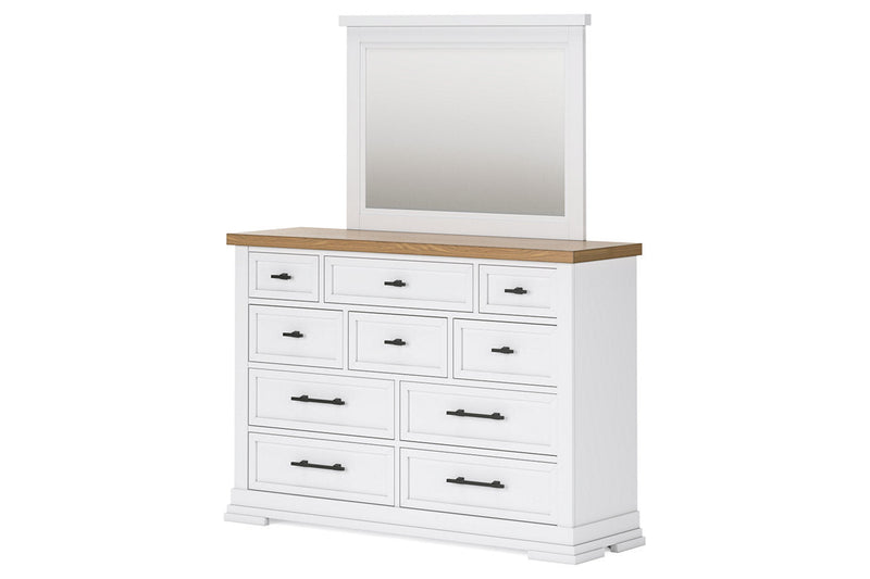 Ashbryn White/Natural Dresser and Mirror -  Ashley - Lara Furniture
