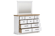 Ashbryn White/Natural Dresser and Mirror -  Ashley - Lara Furniture