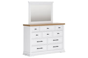 Ashbryn White/Natural Dresser and Mirror -  Ashley - Lara Furniture