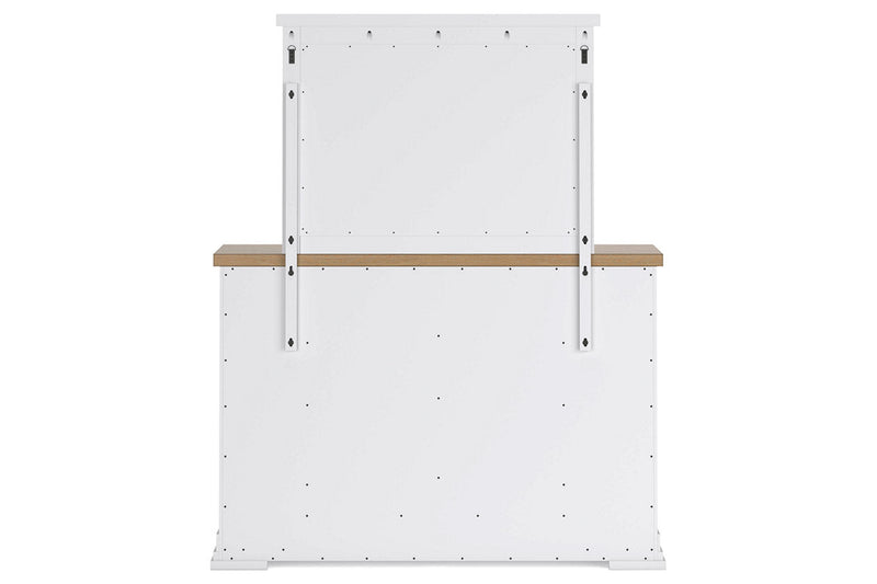 Ashbryn White/Natural Dresser and Mirror -  Ashley - Lara Furniture