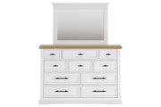 Ashbryn White/Natural Dresser and Mirror -  Ashley - Lara Furniture